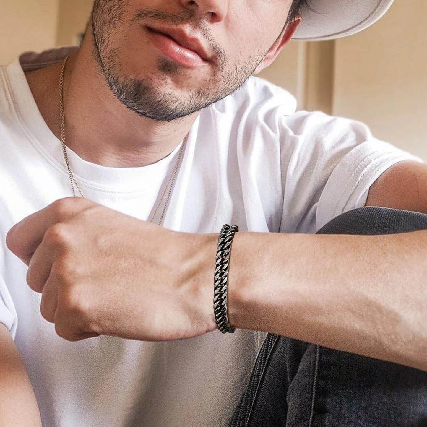 Bracelet Cubain en Acier Inoxydable – Style Audacieux & Intemporel 🔥