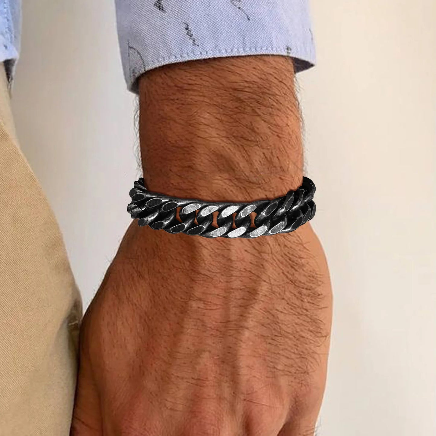 Bracelet Cubain en Acier Inoxydable – Style Audacieux & Intemporel 🔥