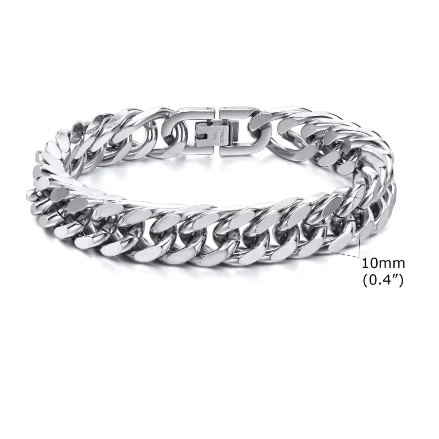 Bracelet Cubain en Acier Inoxydable – Style Audacieux & Intemporel 🔥
