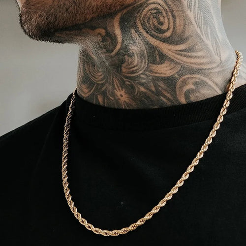 Collier Cubain en Acier Inoxydable – Style Puissant & Intemporel 🔥💎