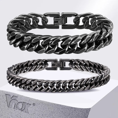 Bracelet Cubain en Acier Inoxydable – Style Audacieux &amp; Intemporel 🔥