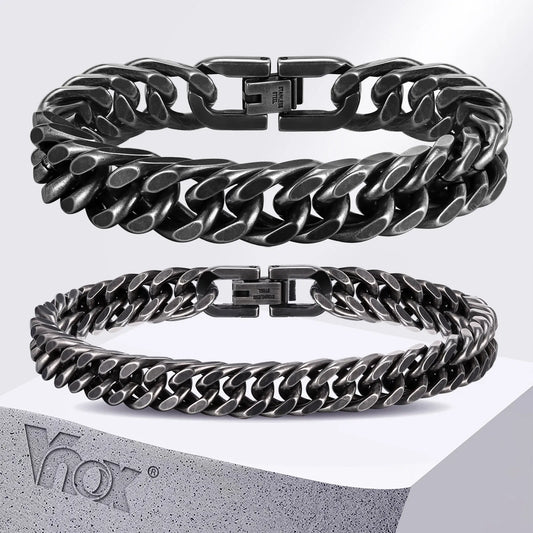 Bracelet Cubain en Acier Inoxydable – Style Audacieux &amp; Intemporel 🔥