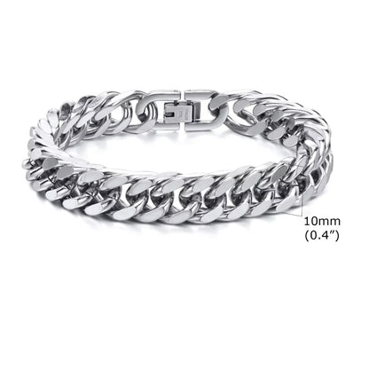 Bracelet Cubain en Acier Inoxydable – Style Audacieux &amp; Intemporel 🔥